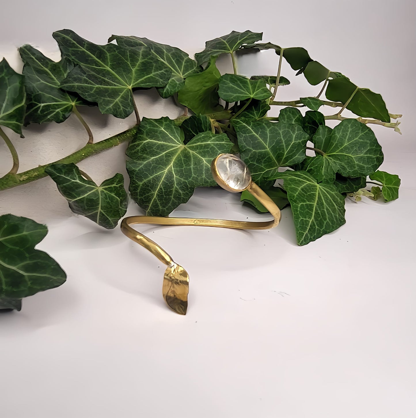 Bracciale in Ottone e Quarzo Rutilato