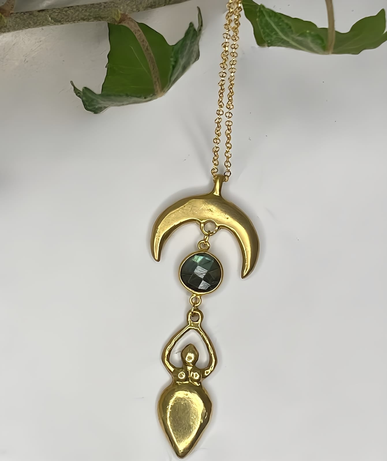 Collana Dea Luna in Ottone e Labradorite