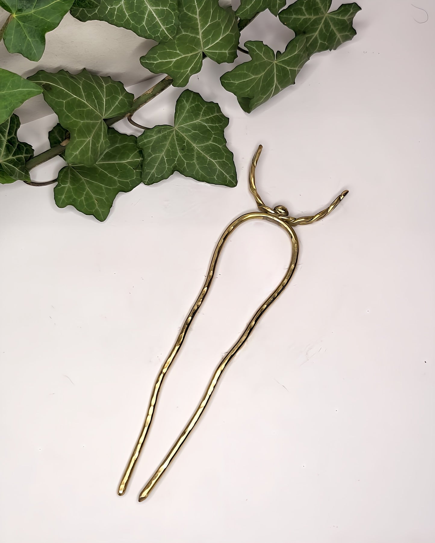 Fermacapelli in Ottone Luna intrecciata