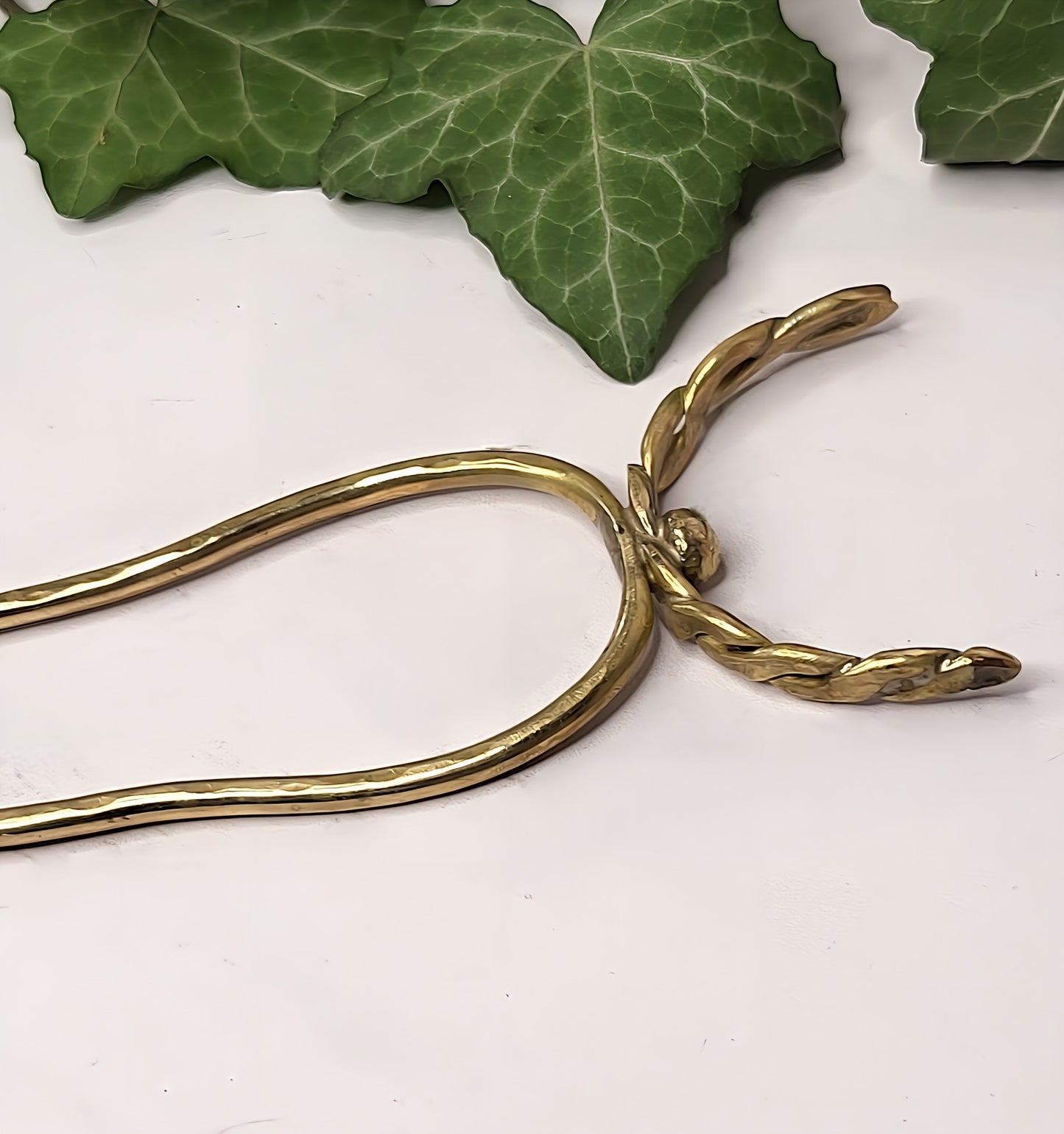 Fermacapelli in Ottone Luna intrecciata