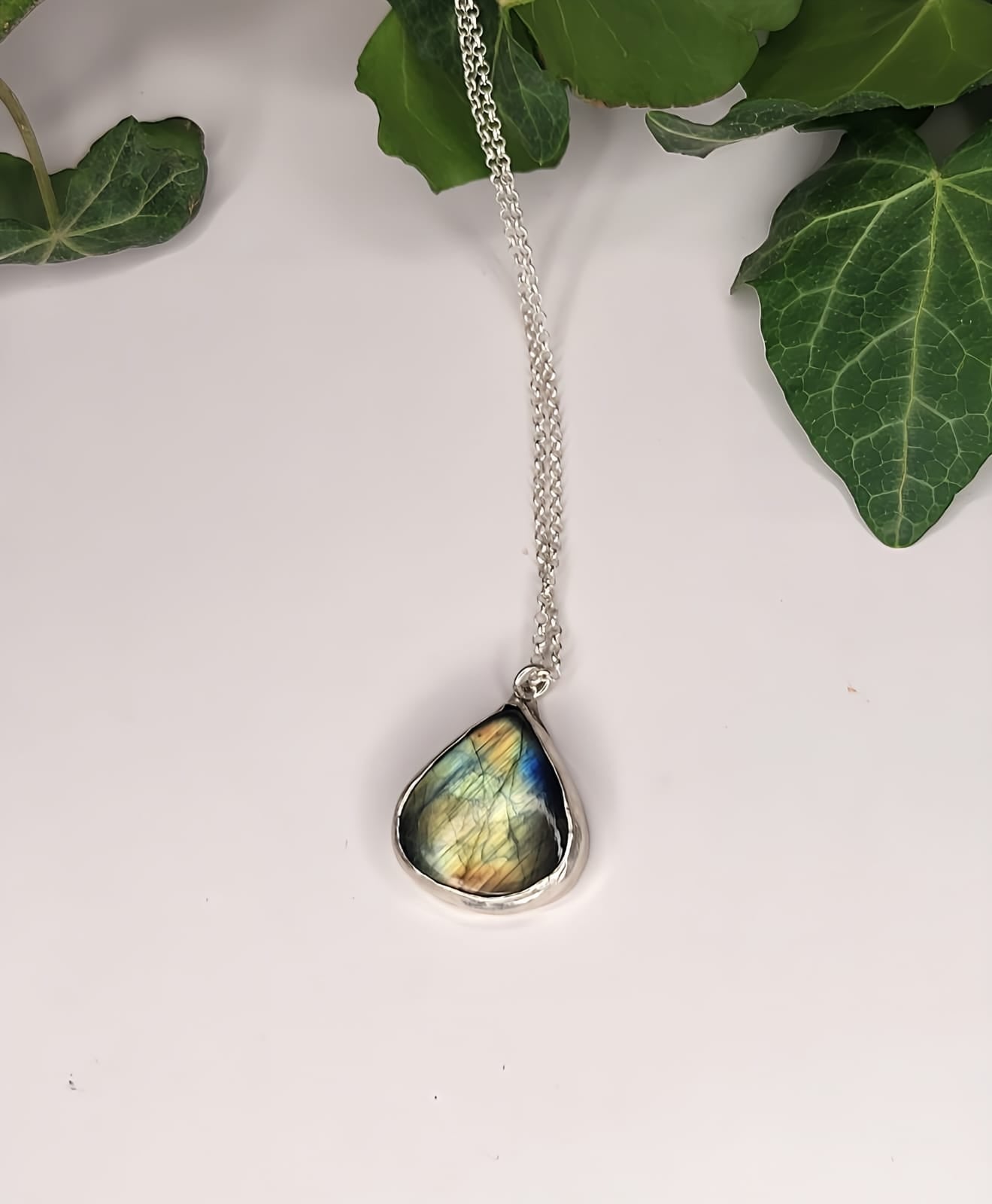Collana con pendente in Argento 925 e Labradorite Spectrolite