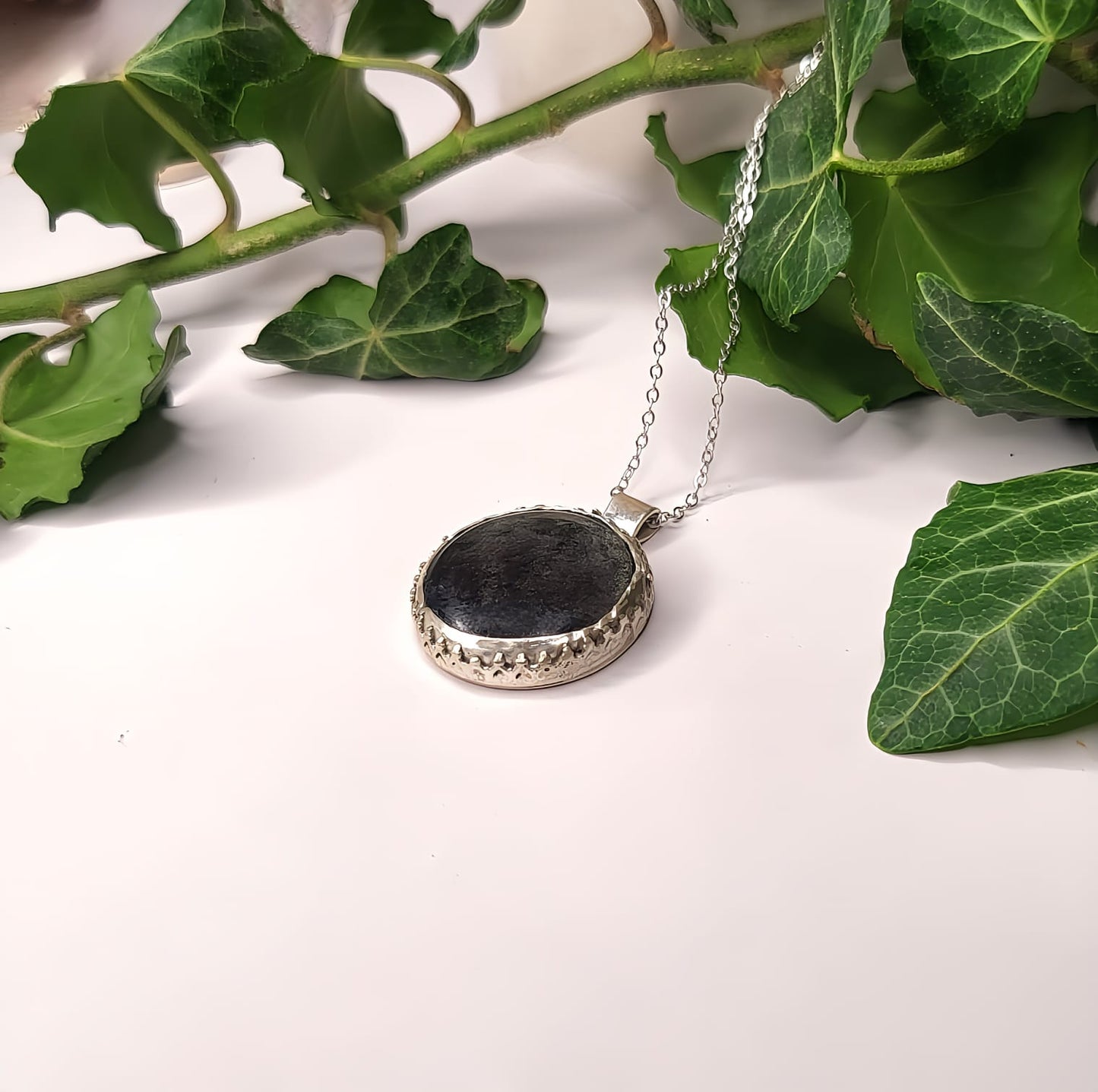 Collana con pendente in Argento 925 e Ossidiana Silver (Argento)