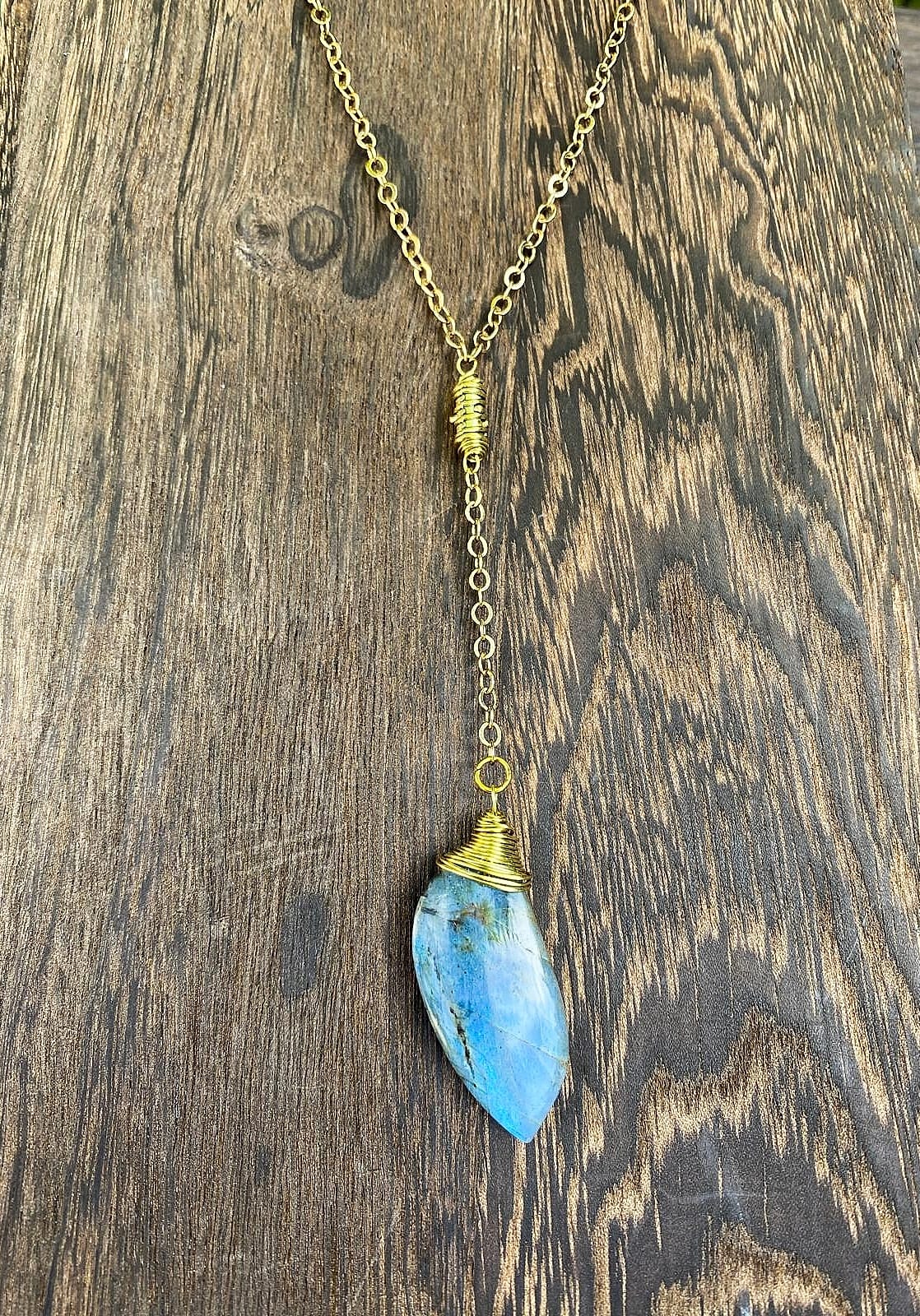 Collana girocollo in Ottone e Labradorite