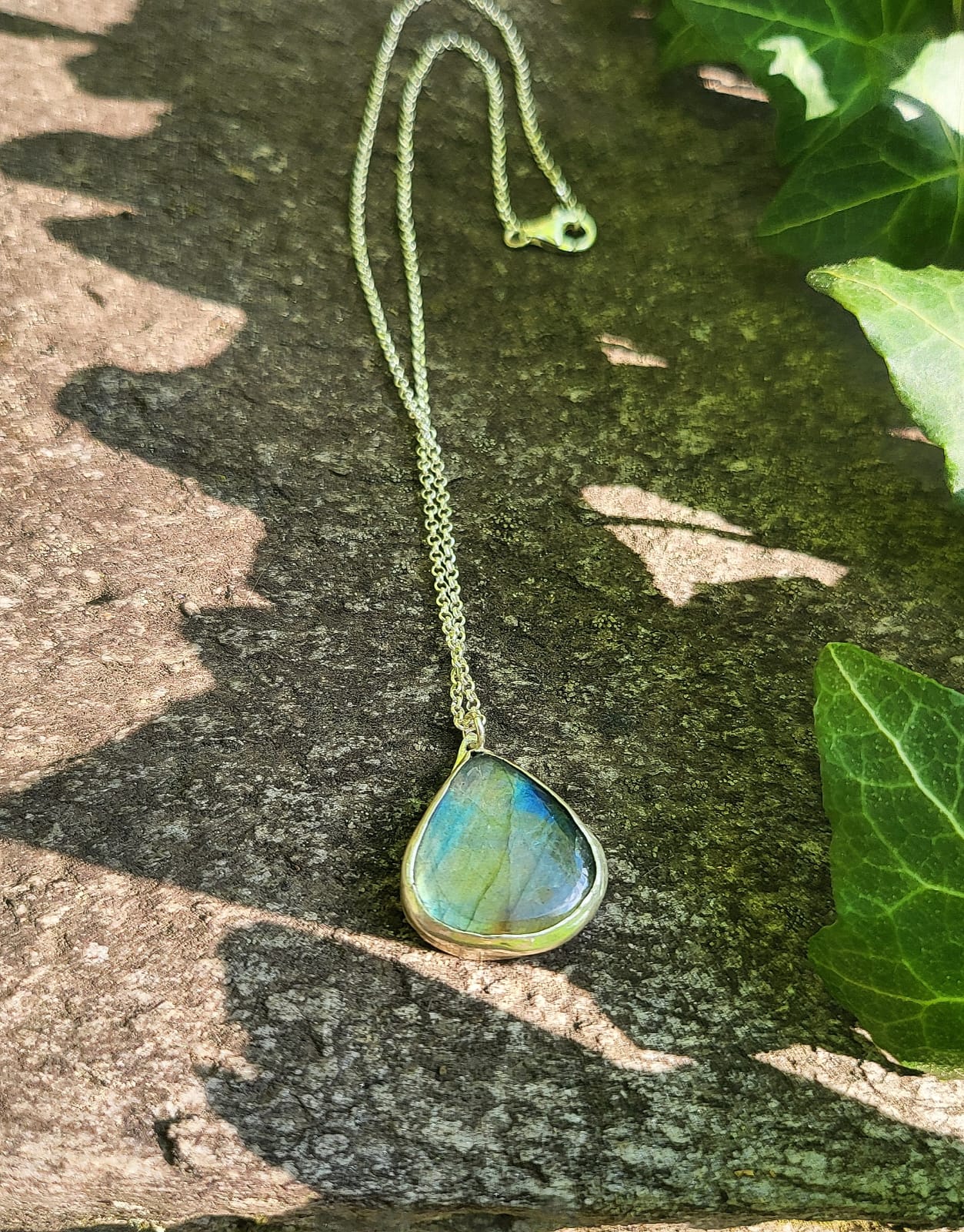 Collana con pendente in Argento 925 e Labradorite Spectrolite
