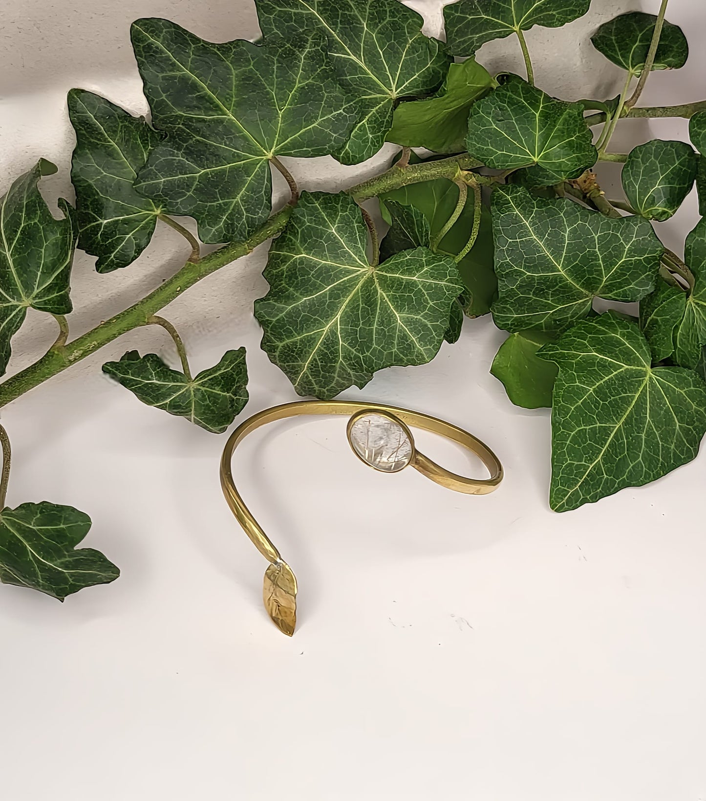 Bracciale in Ottone e Quarzo Rutilato