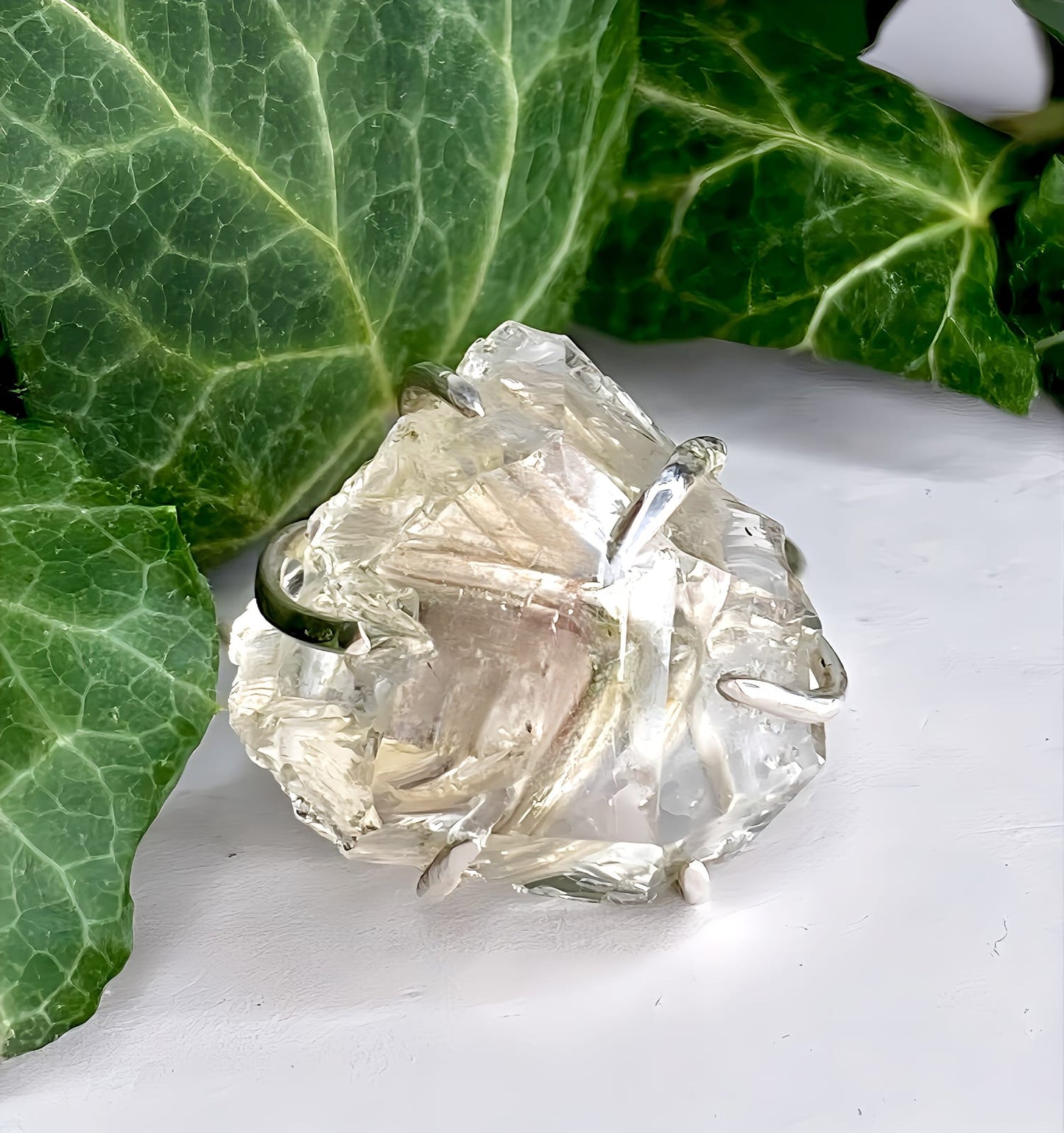 Anello in Argento 925 e Quarzo Herkimer