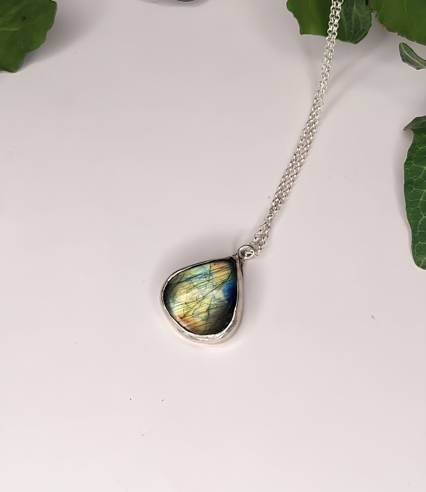 Collana con pendente in Argento 925 e Labradorite Spectrolite