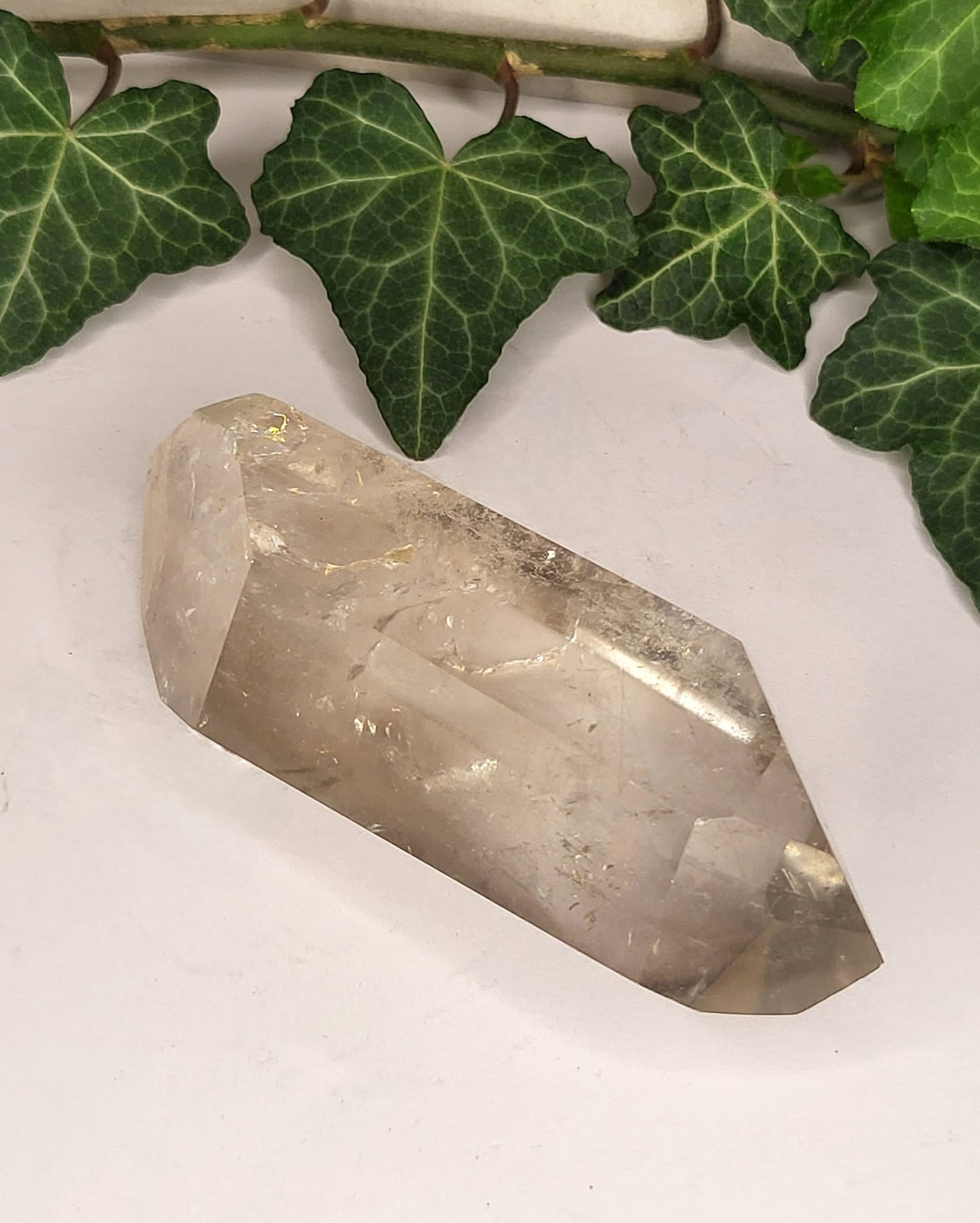 Biterminato naturale molato in Quarzo Fumé