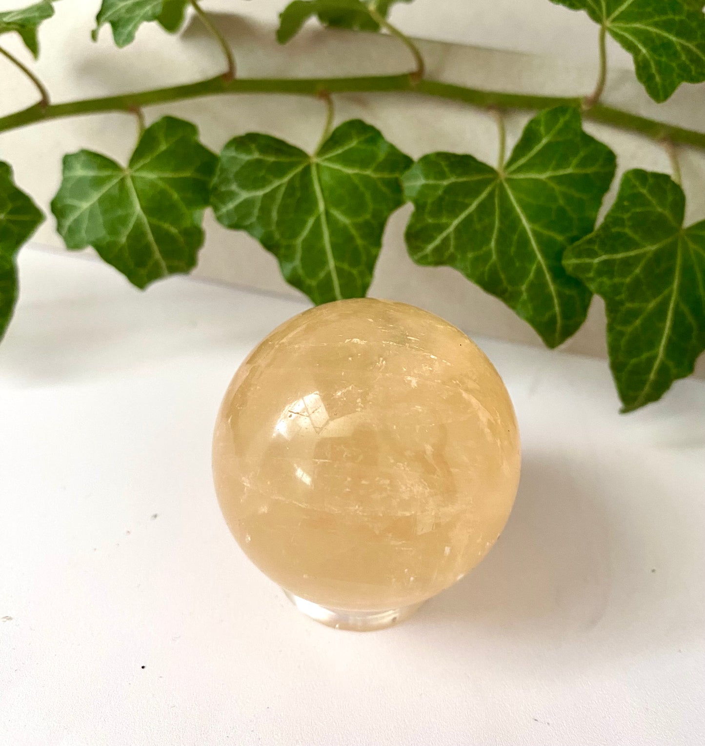 Sfera in Calcite ottica miele
