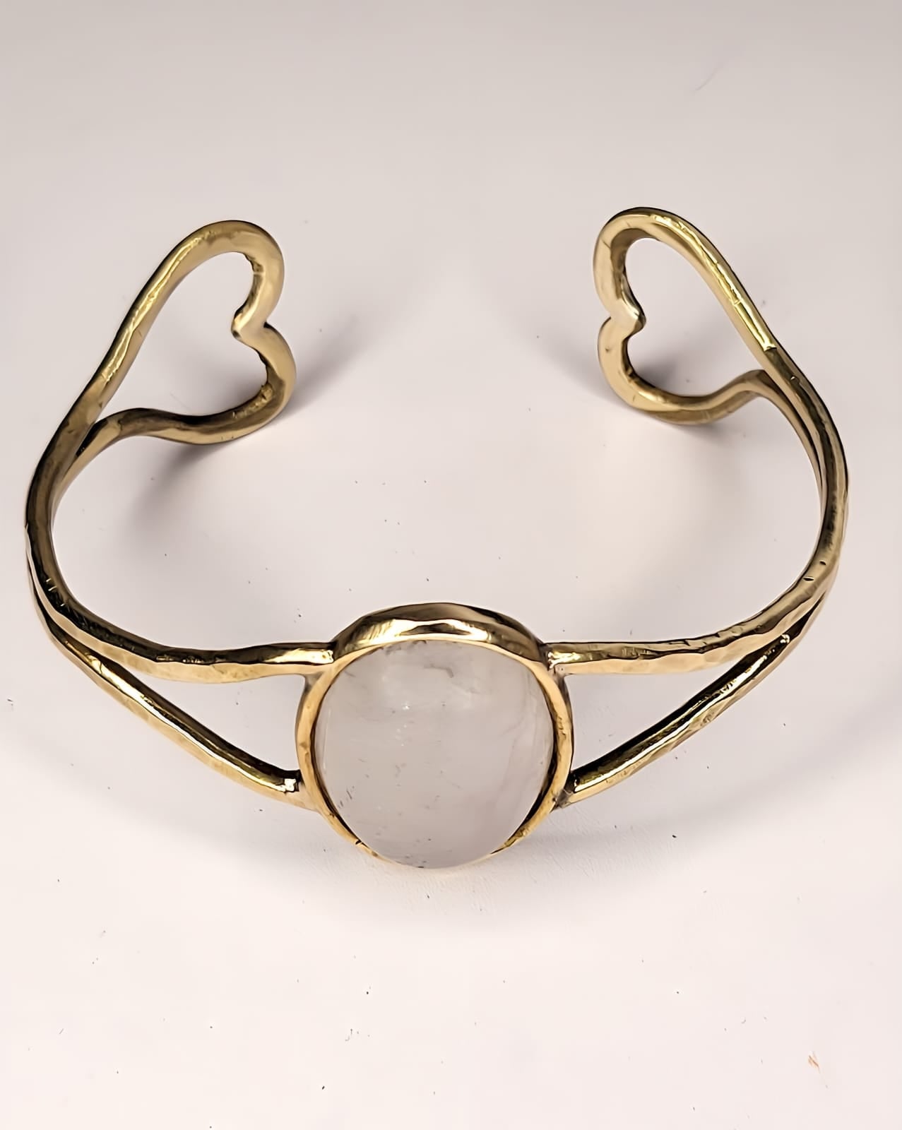 Bracciale in Ottone e Quarzo Ialino (Cristallo di Rocca)