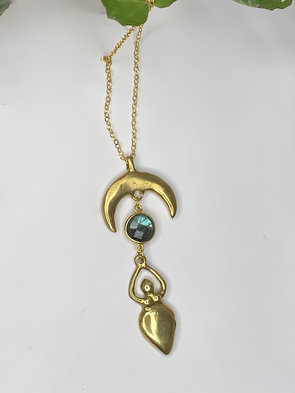 Collana Dea Luna in Ottone e Labradorite