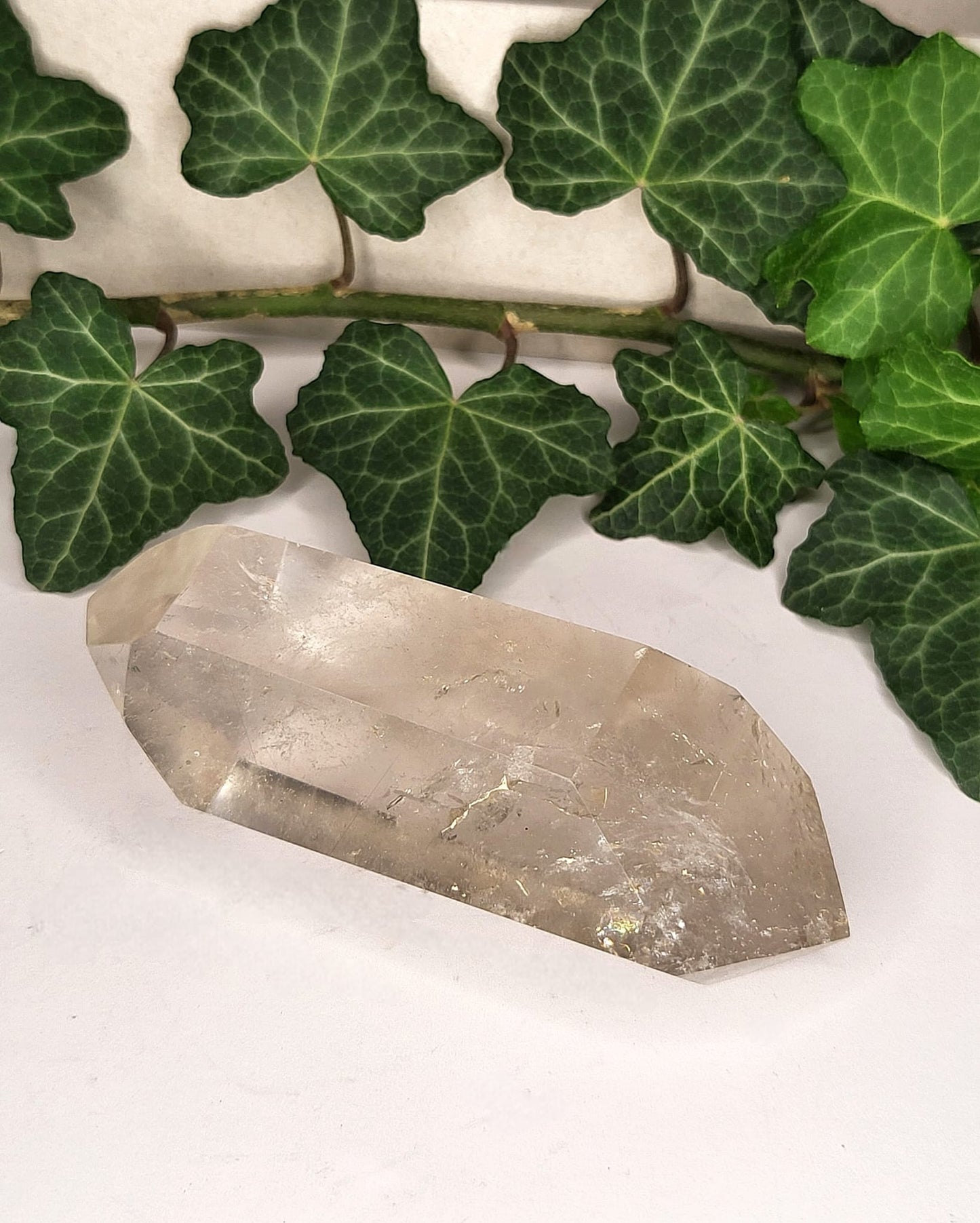 Biterminato naturale molato in Quarzo Fumé
