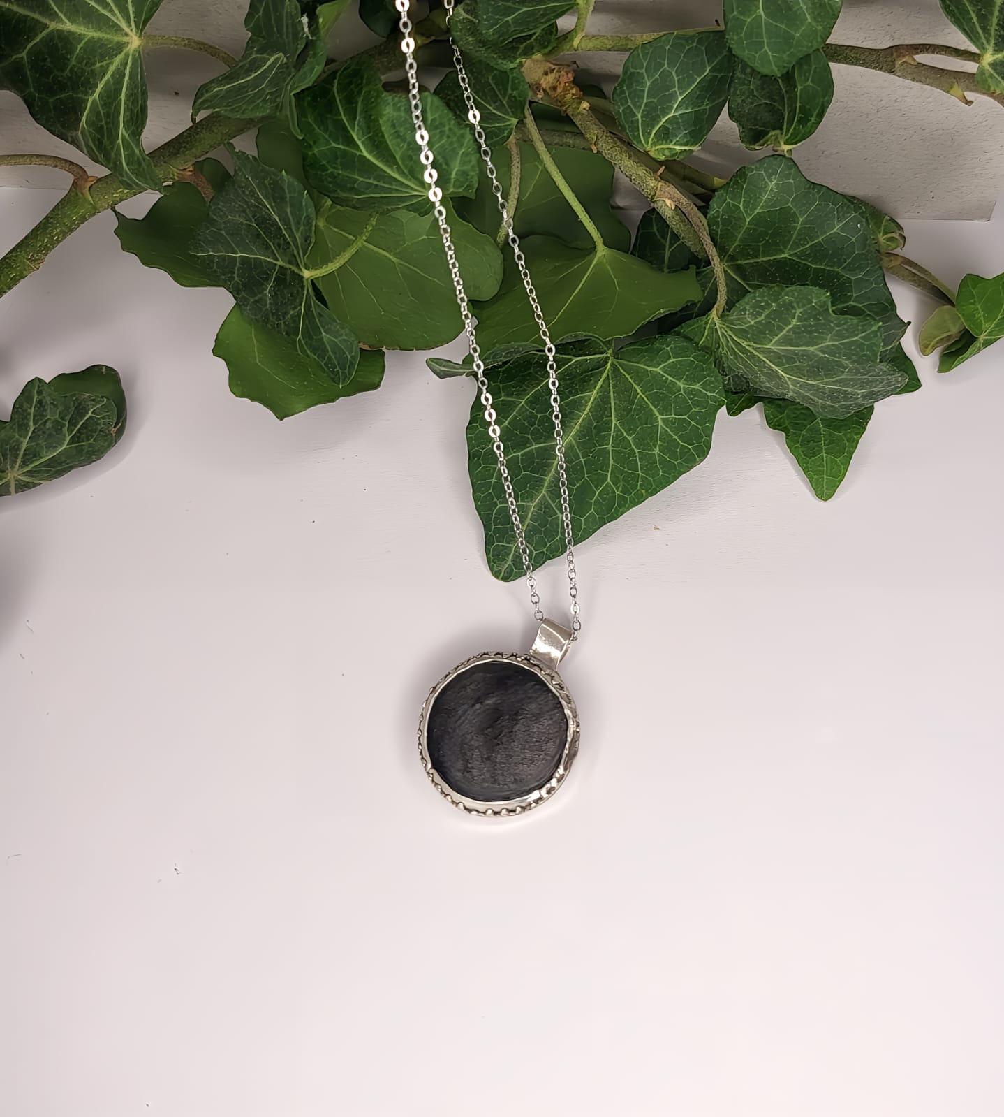 Collana con pendente in Argento 925 e Ossidiana Silver (Argento)