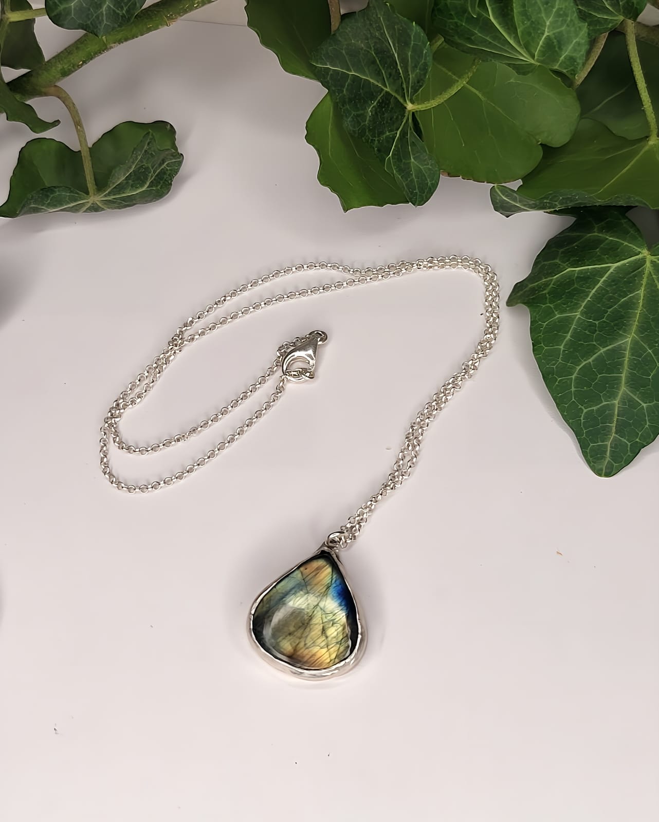 Collana con pendente in Argento 925 e Labradorite Spectrolite
