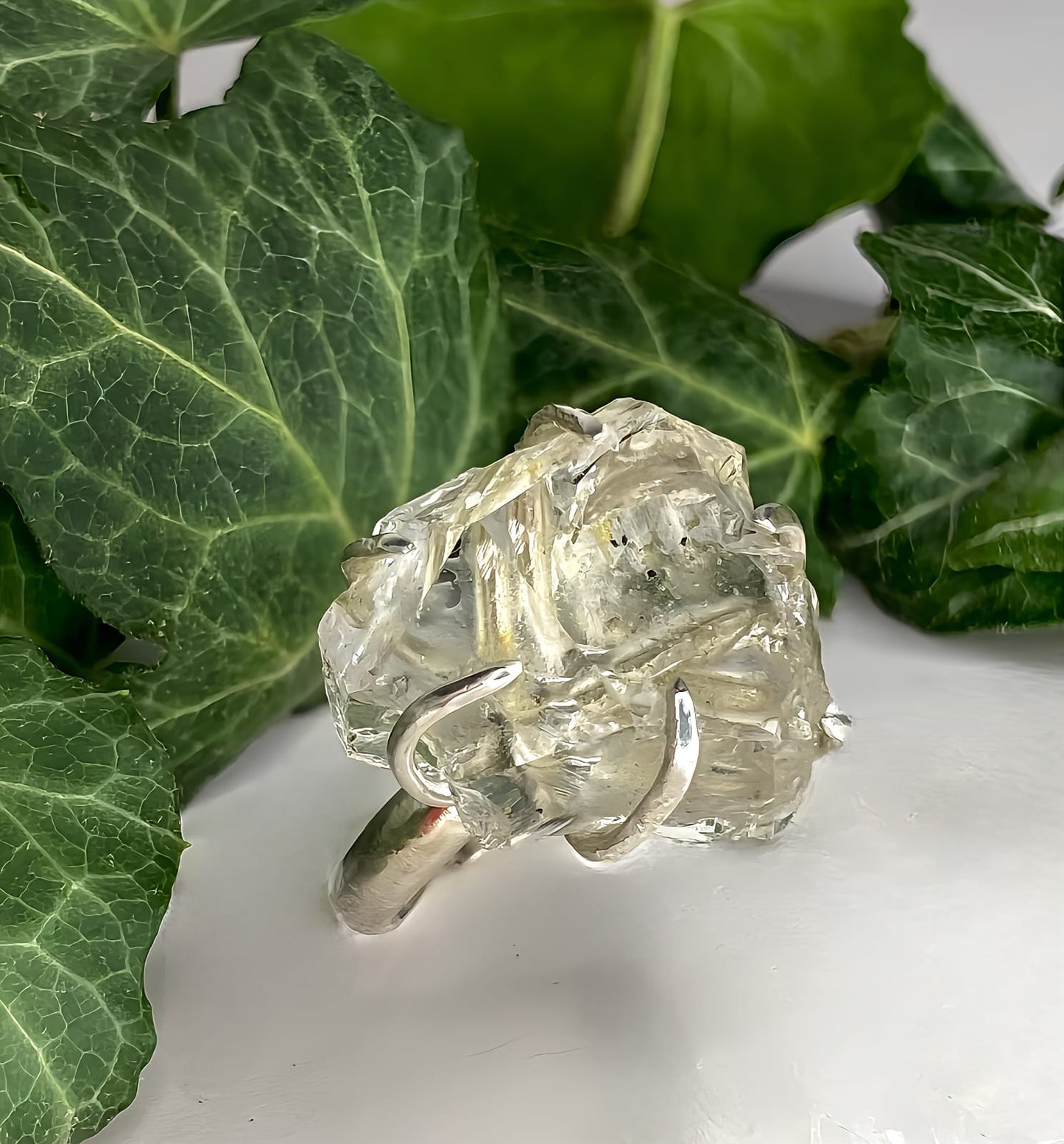 Anello in Argento 925 e Quarzo Herkimer