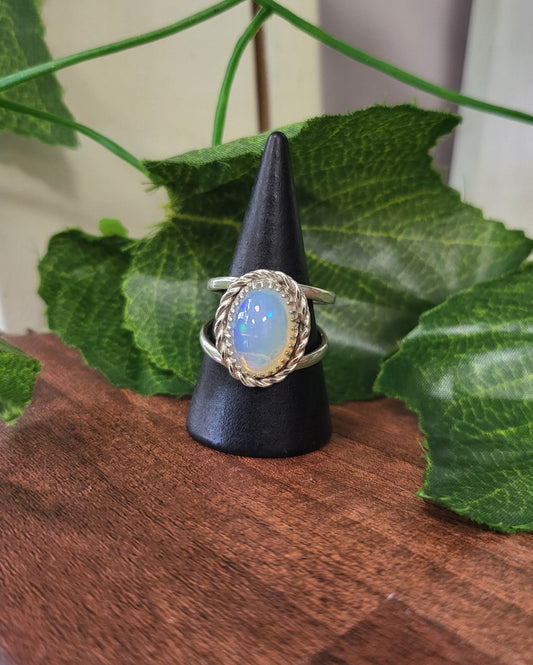 Anello regolabile in Opale Nobile e Argento 925